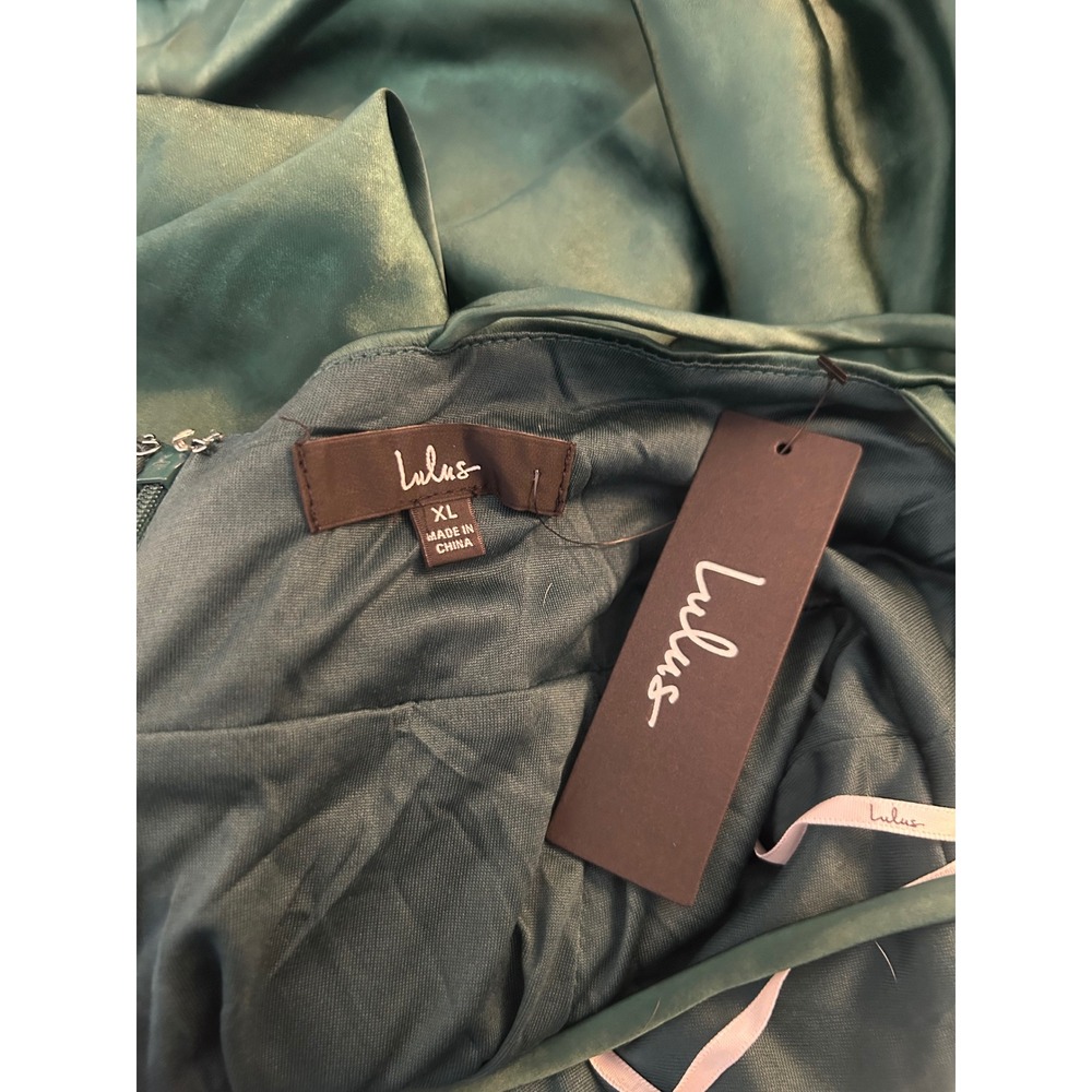 Lulus Make it Elegant Emerald Green Stain Strappy Maxi Dress Size XL New! - Picture 12 of 13